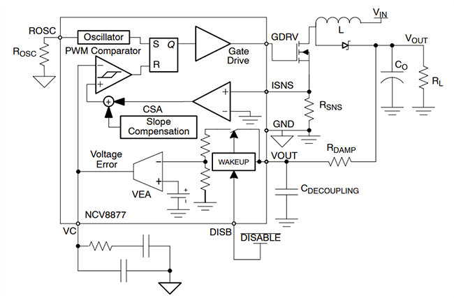 回路図 - onsemi NCV8877非同期ブーストコントローラ 回路図 - onsemi NCV8877非同期ブーストコントローラ